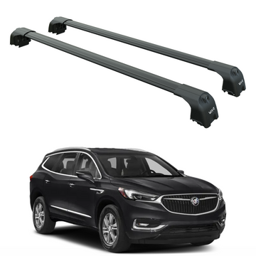 For Buick Enclave 2017-2024 Roof Rack Cross Bars Flush Rails Alu Black