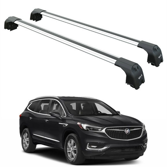 For Buick Enclave 2017-2024 Roof Rack Cross Bars Flush Rails Alu Silver