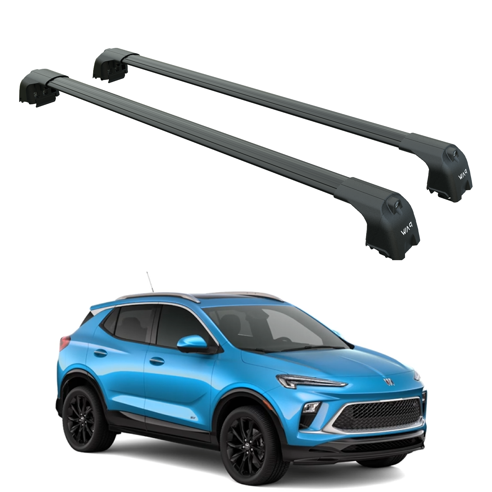 For Buick Encore (GX) 2020-2025 Roof Rack Cross Bars Flush Rails Alu Black