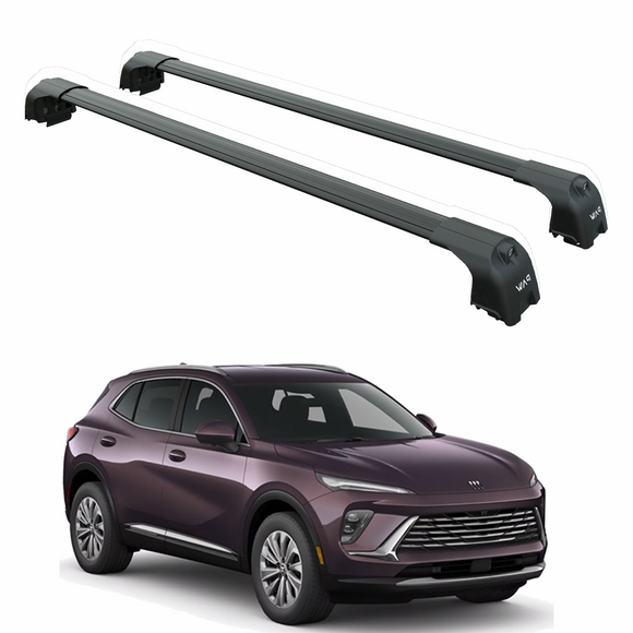 For Buick Envision (2021- Up) Roof Rack Cross Bars Flush Rails, Black