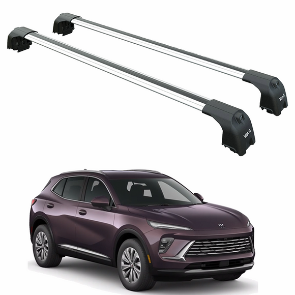 For Buick Envision (2021- Up) Roof Rack Cross Bars Flush Rails, Silver
