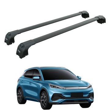 For BYD Atto 3 2020-2025 Roof Rack Cross Bars Flush Rail, Black