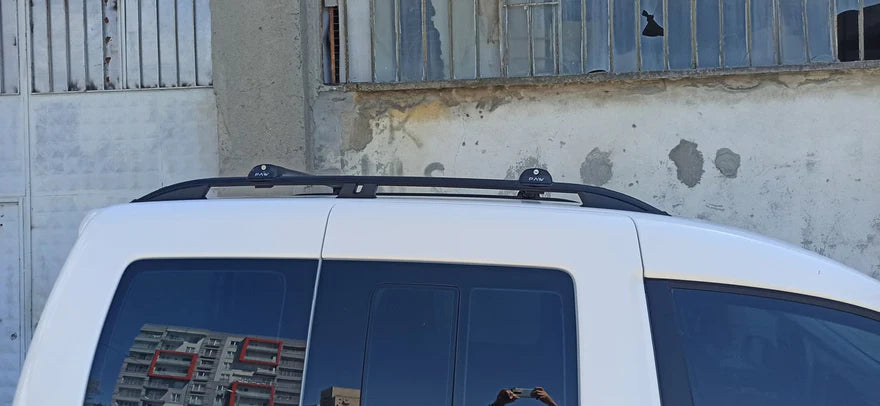 Für Volkswagen Caddy IV MAXI 2015–20 Dachträger, Querträger, Metallhalterung, erhöhte Schiene, Alu, Silber