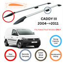 For Volkswagen Caddy III Maxi 2003-2019 Roof Side Rails, Plus Silver-2