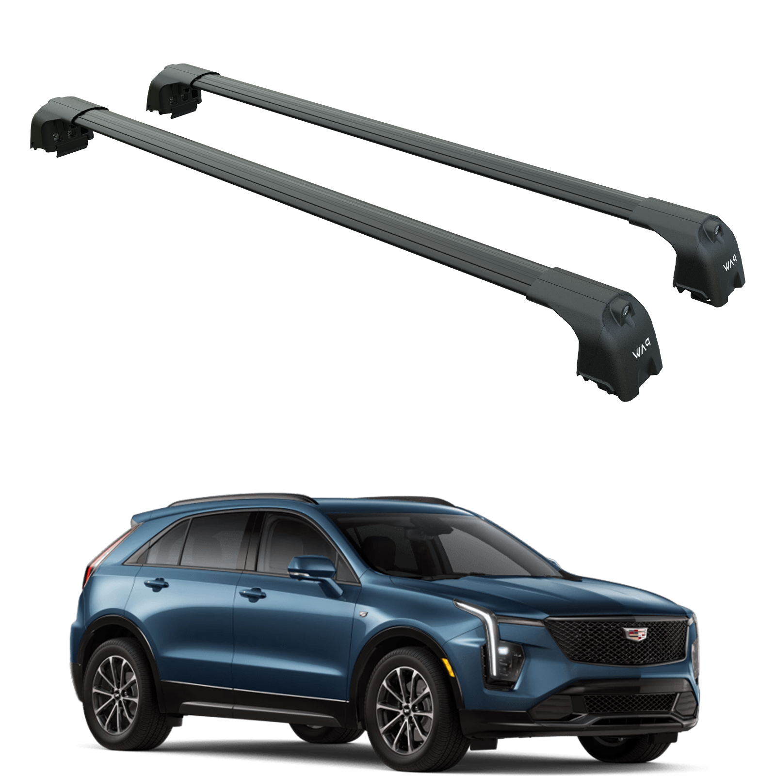 For Cadillac XT4 (2016-2025) Roof Rack System, Aluminium Cross Bar, Flush Rails, Black