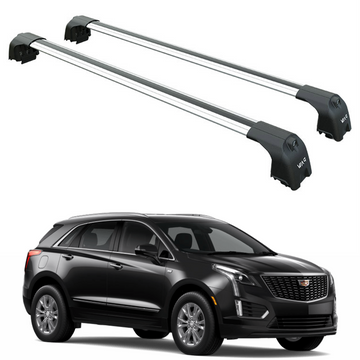 For Cadillac XT5 (2016-2025) Roof Rack System, Aluminium Cross Bar, Flush Rails, Silver