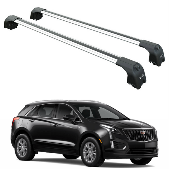 For Cadillac XT5 (2016-2025) Roof Rack System, Aluminium Cross Bar, Flush Rails, Silver
