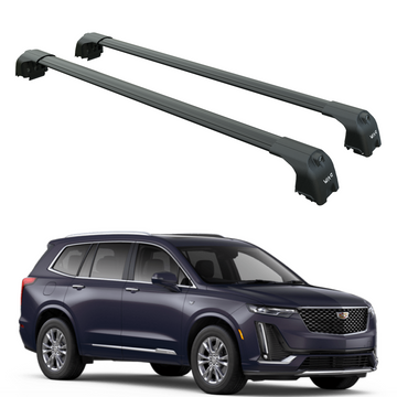 For Cadillac XT6 Cross (2017-2025) Roof Rack System, Aluminium Cross Bar, Flush Rails, Black