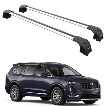 For Cadillac XT6 Cross (2017-2025) Roof Rack System, Aluminium Cross Bar, Flush Rails, Silver
