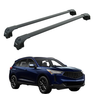 Für Acura RDX 2019-Up Dachträger Querträger Metallhalterung Flush Rail Point Alu Schwarz