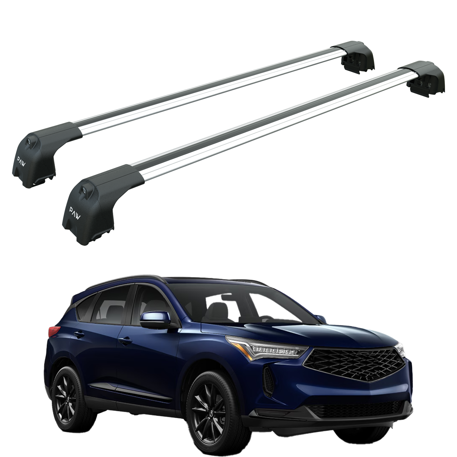 For Acura RDX 2019-2025 Roof Rack Cross Bars Flush Rail Point Alu Silver