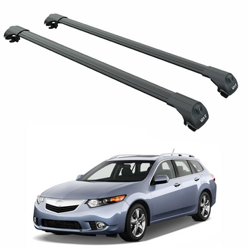 For Acura TSX Sportwagon 2011-2014 Roof Rack Cross Bars Raised Rail Alu Black