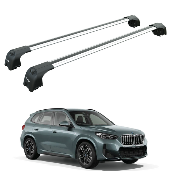For Bmw iX1 (U11) 2022-2025 Roof Rack Cross Bars Flush Rails, Silver