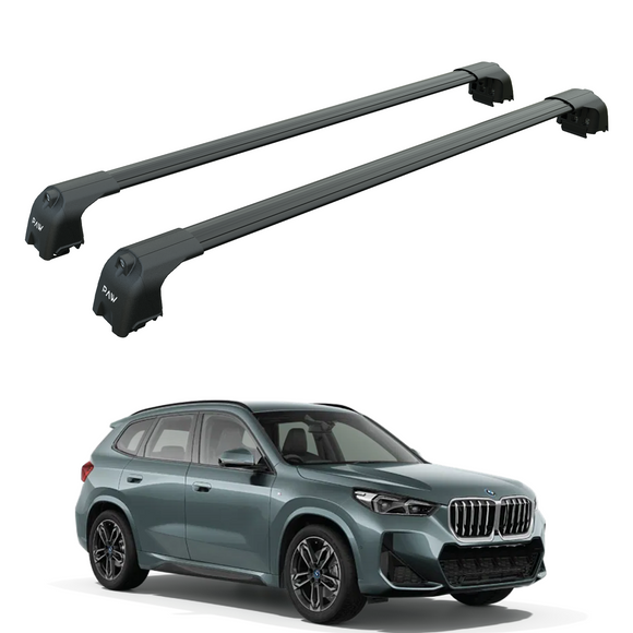 For Bmw iX1 (U11) 2022-2025 Roof Rack Cross Bars Flush Rails, Black