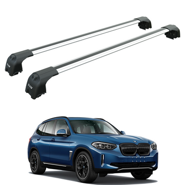 For Bmw iX3 (G08) 2020-2025 Roof Rack Cross Bars Flush Rails Alu Silver