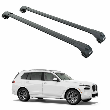 For Bmw X7 2022-2025 Roof Rack Cross Bars Raised Rail Alu Black