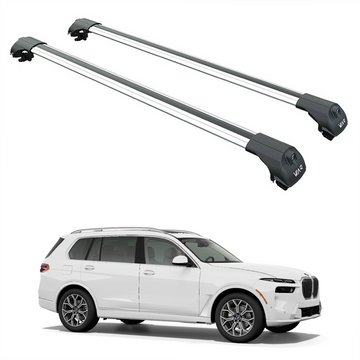 For Bmw X7 2022-2025 Roof Rack Cross Bars Raised Rail Alu Silver