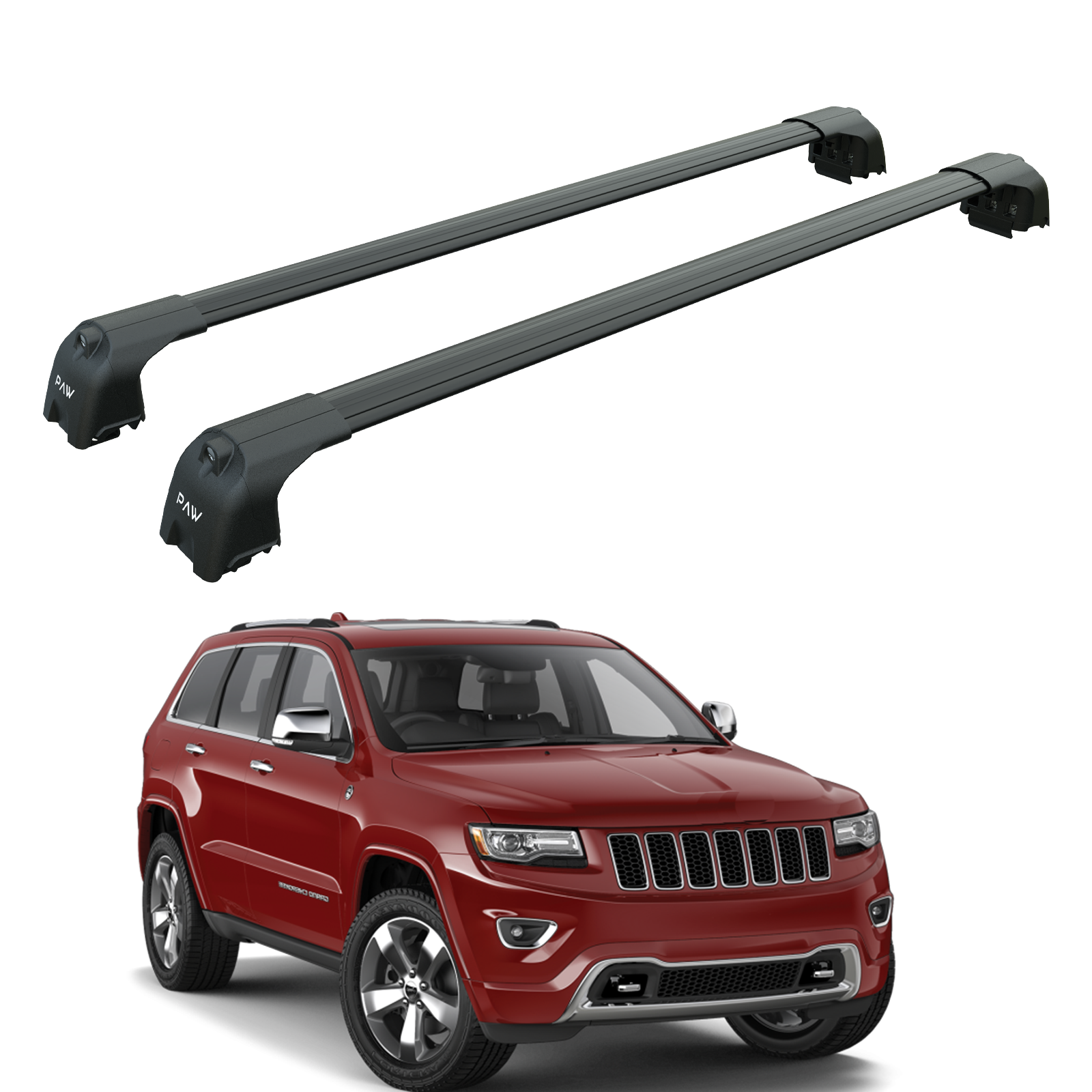 For Jeep Grand Cherokee WK2 2011-2021 Roof Rack Cross Bars Flush Rail Alu Black
