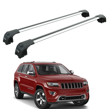 For Jeep Grand Cherokee WK2 (2011-2021) Roof Rack Cross Bars Flush Rail, Silver