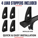GMC Savana Van Roof Rack Cross Bars 1500 2500 3500 1996-Up – 3Qty T-Slot Aluminum Bars (Black), Rain Gutter Mount, No Drilling, 4 Load Stops, for Work & Recreation-11