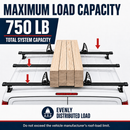 For Ford Transit (2000-2014) Roof Rack Carrier Cross Bars Aluminum, Black 3 Qty-3