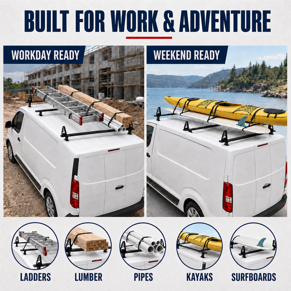 For Volkswagen ID. Buzz Ladder Roof Rack Carrier Cross Bars Aluminum, 3 Qty