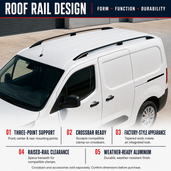 Für Dodge ProMaster City Aluminium-Dachreling Silber Plus
