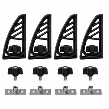 T-Slot Load Stops for Truck Crossbars, 4-Pack Adjustable Hard Plastic Cargo Stoppers for Ladders, Kayaks, Lumber and More, Compatible with Most T-Slot Roof Rack and Bed Rack Systems - 0