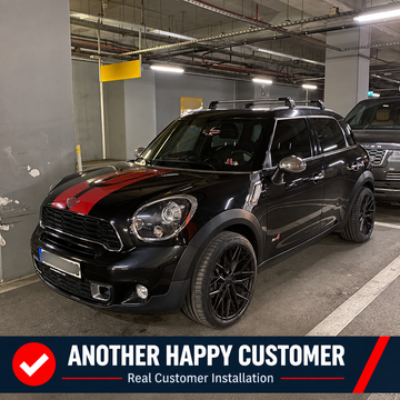 For MINI Countryman 1st Gen R60 2010-2016 Roof Rack Cross Bars Flush Rail Black - 0