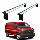 For Chevrolet Express Van 2000-Up Roof Rack Cross Bars Metal Bracket Rain Gutter Alu Silver-1