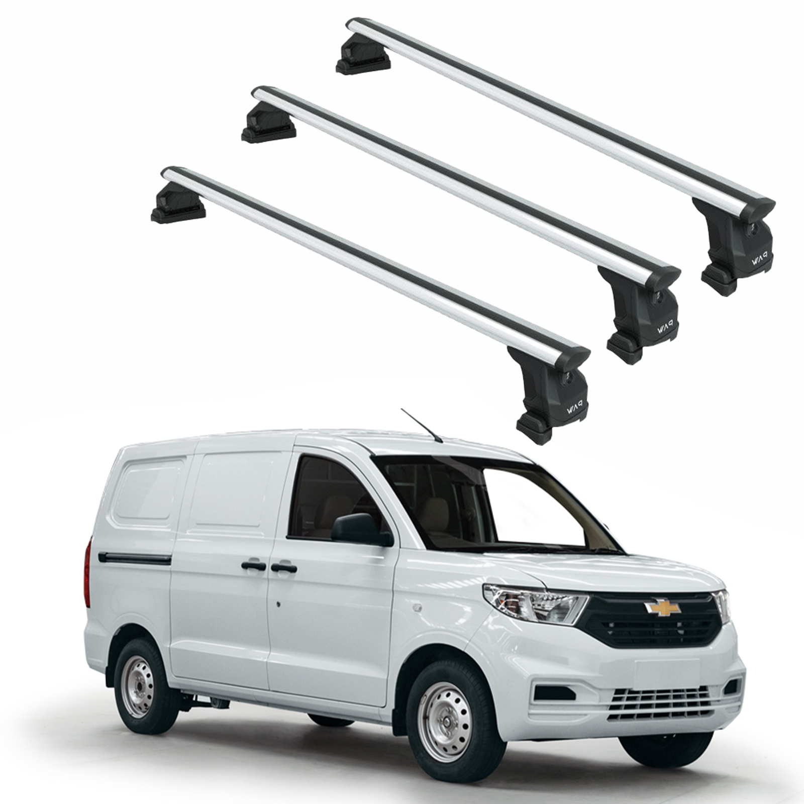 For Chevrolet N400 (2019-2025) Roof Rack Cross Bars Metal Bracket Fix Pro, Silver - 3 Qty