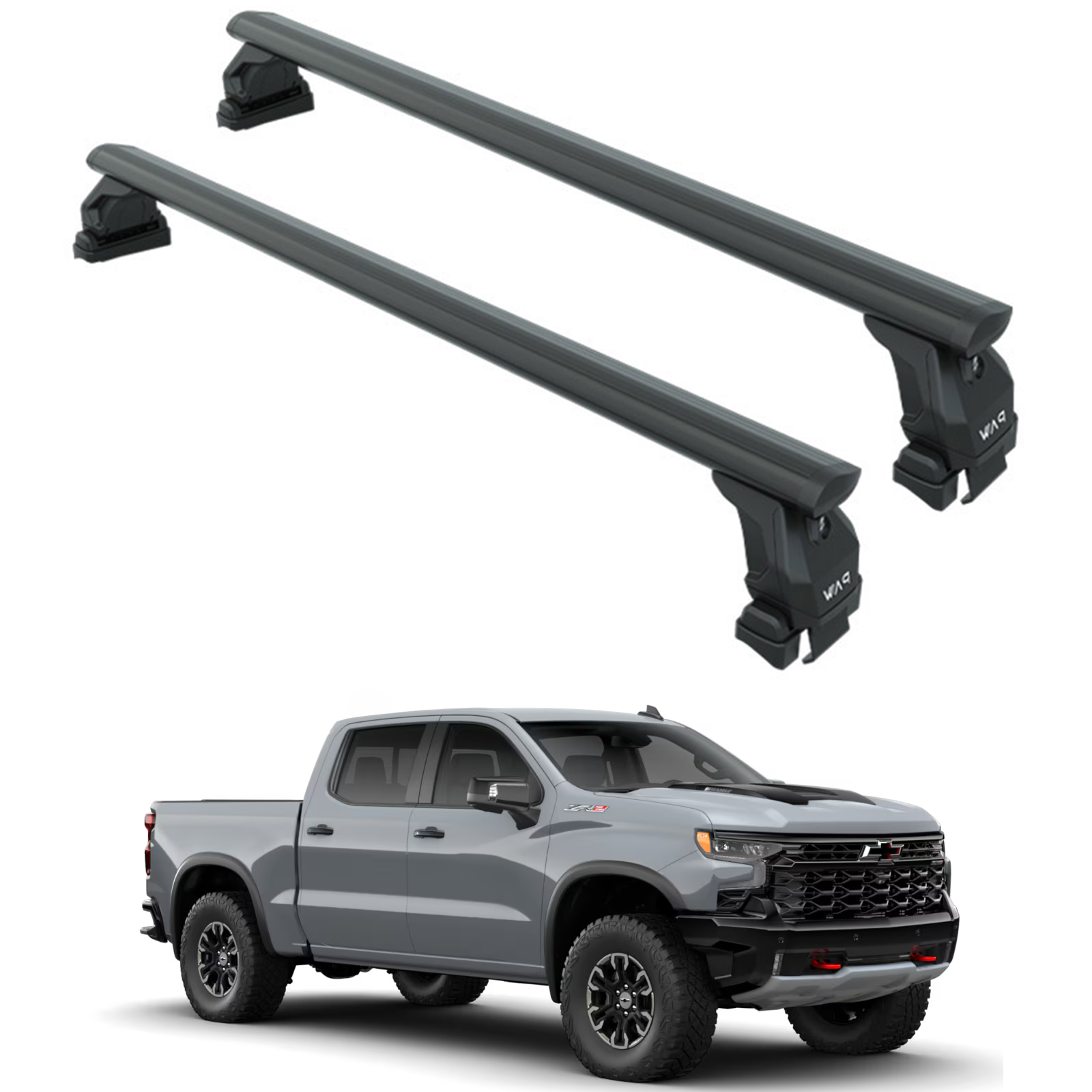 For Chevrolet Silverado 1500 4th Gen 2019-2025 Roof Rack Cross Bars Normal Roof Black