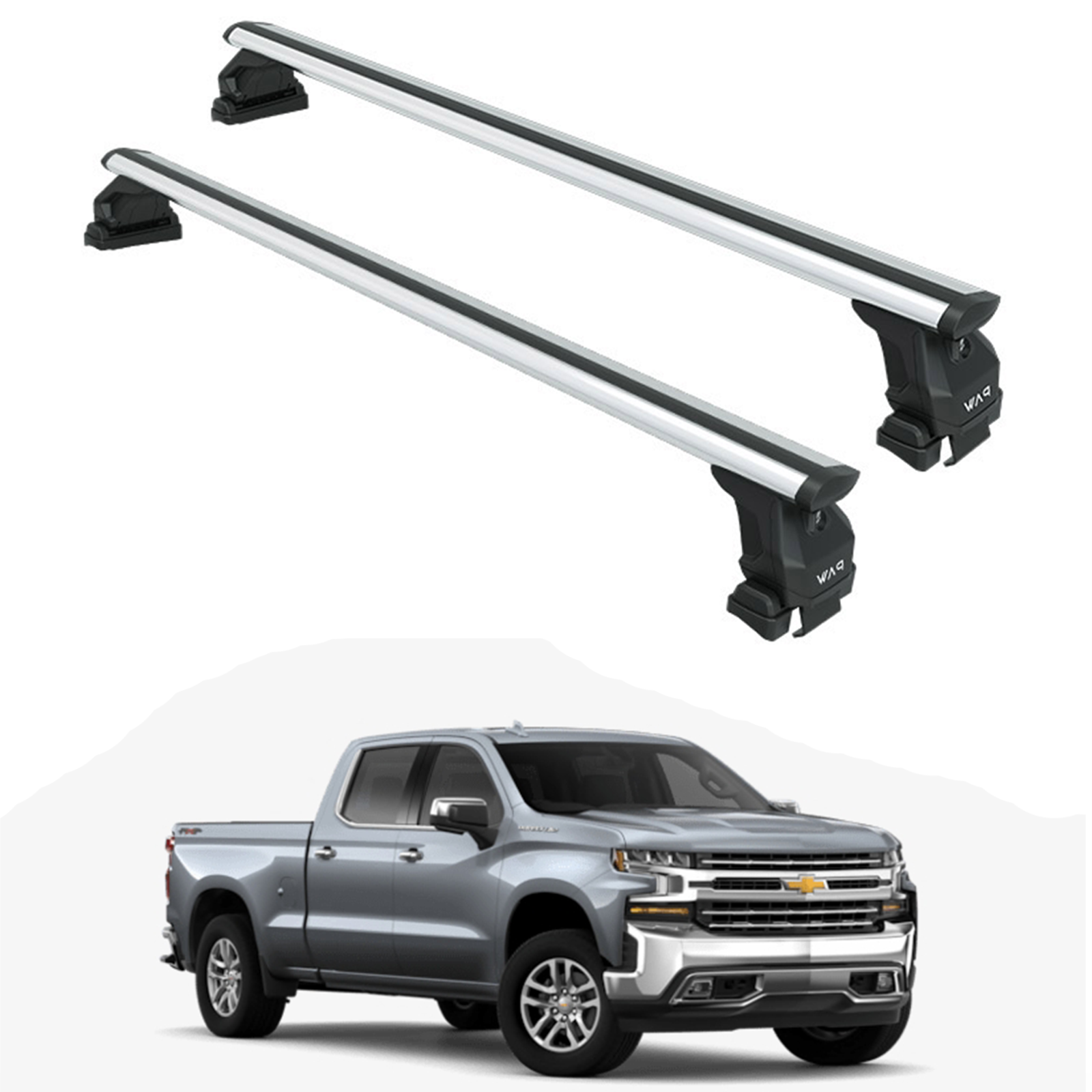 For Chevrolet Silverado 1500 3th Gen 2014-2019 Roof Rack Cross Bars Normal Roof Silver