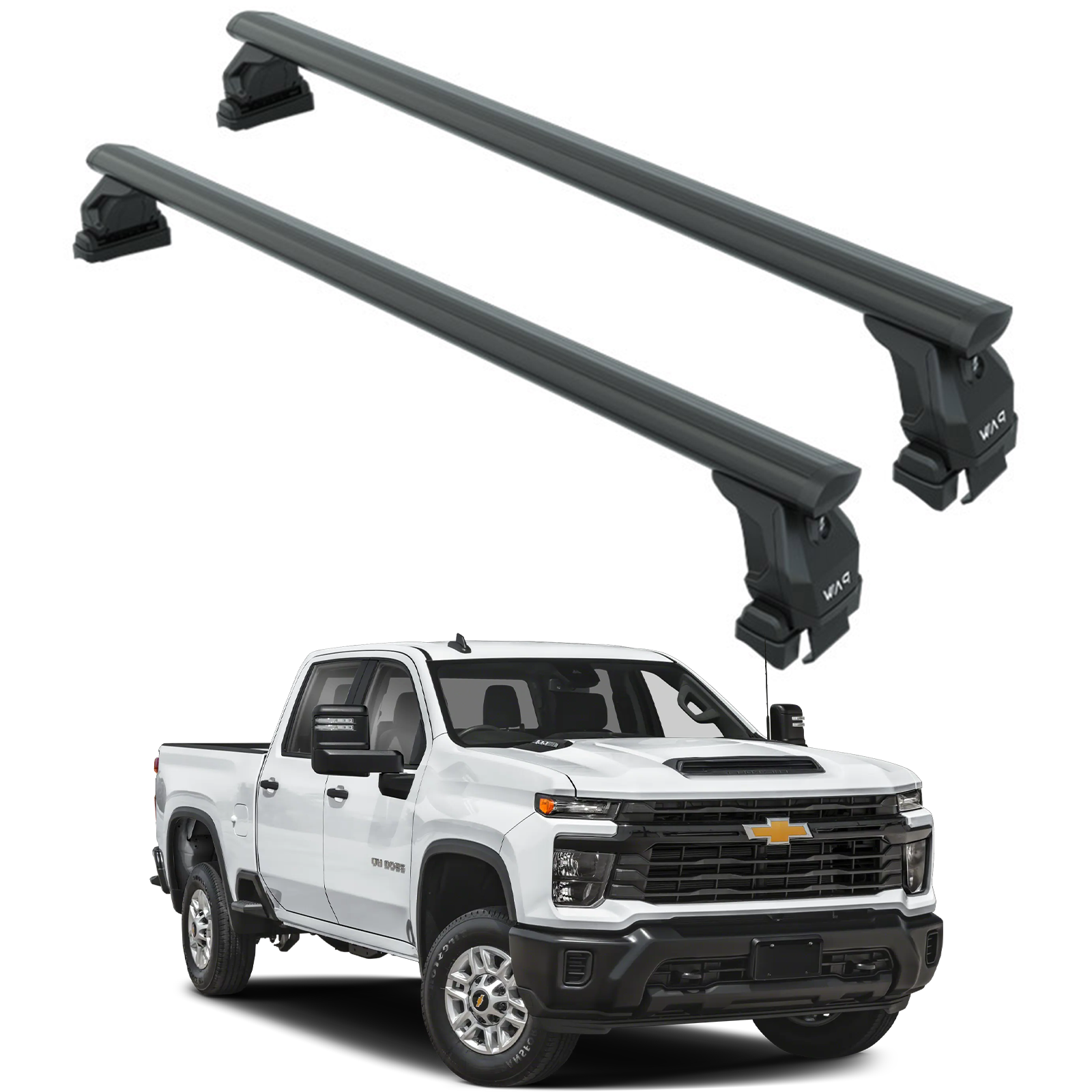 For Chevrolet Silverado 2500 HD 4Gen (2020-2025) Roof Rack Cross Bars Normal Roof, Black