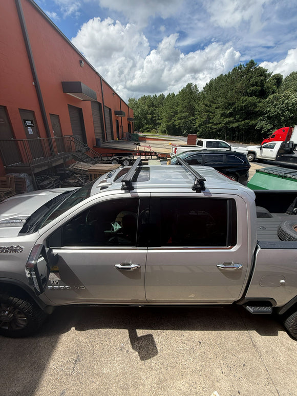 For Chevrolet Silverado 3500 4Gen (2020-2026) Roof Rack Cross Bars Normal Roof, Black