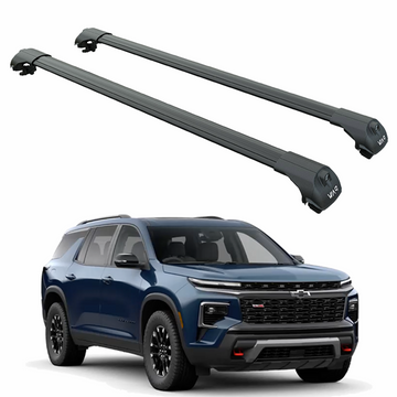 Chevrolet SUV with roof rack bars on a white background