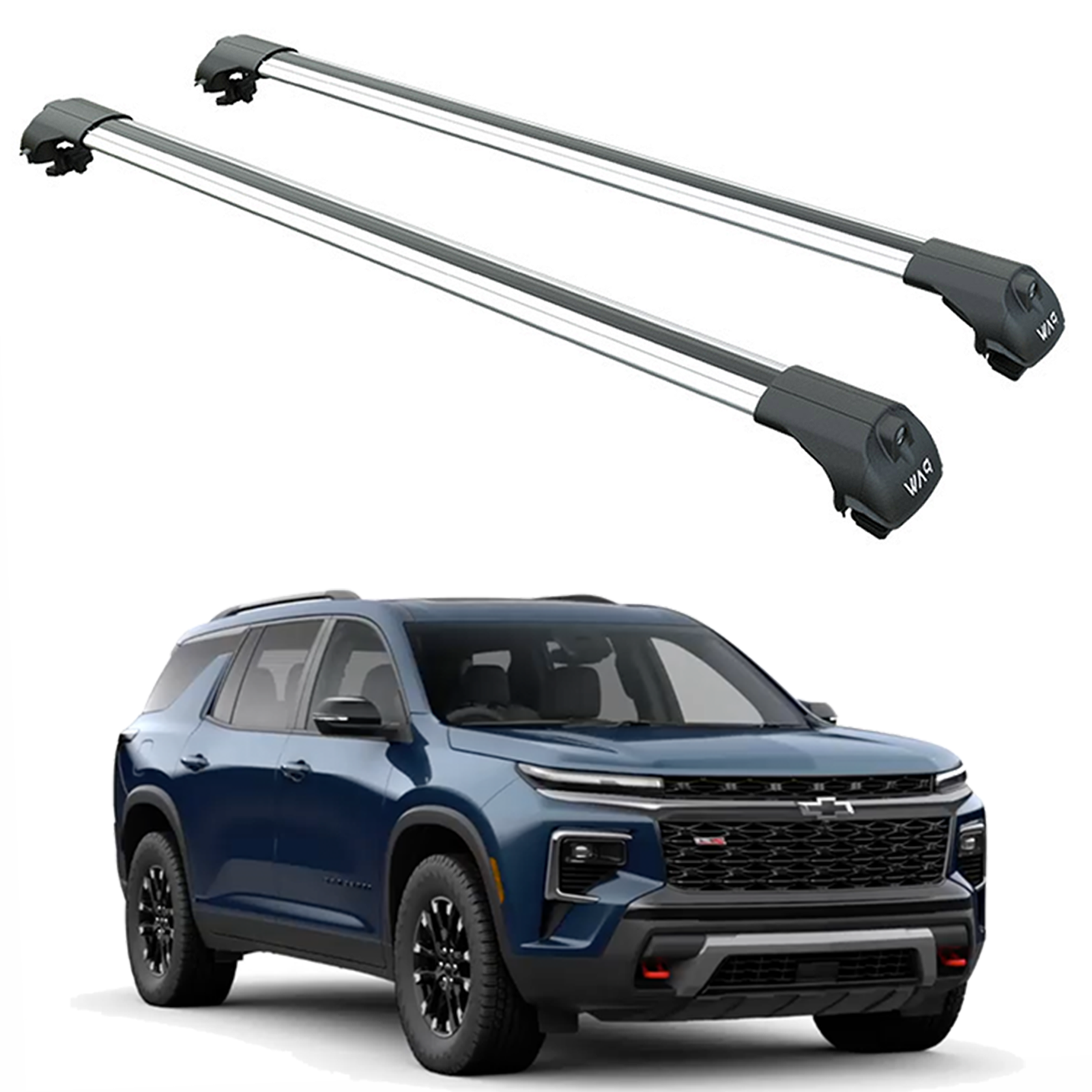 For Chevrolet Traverse 2024-2025 Roof Rack Cross Bars Raised Rail Silver