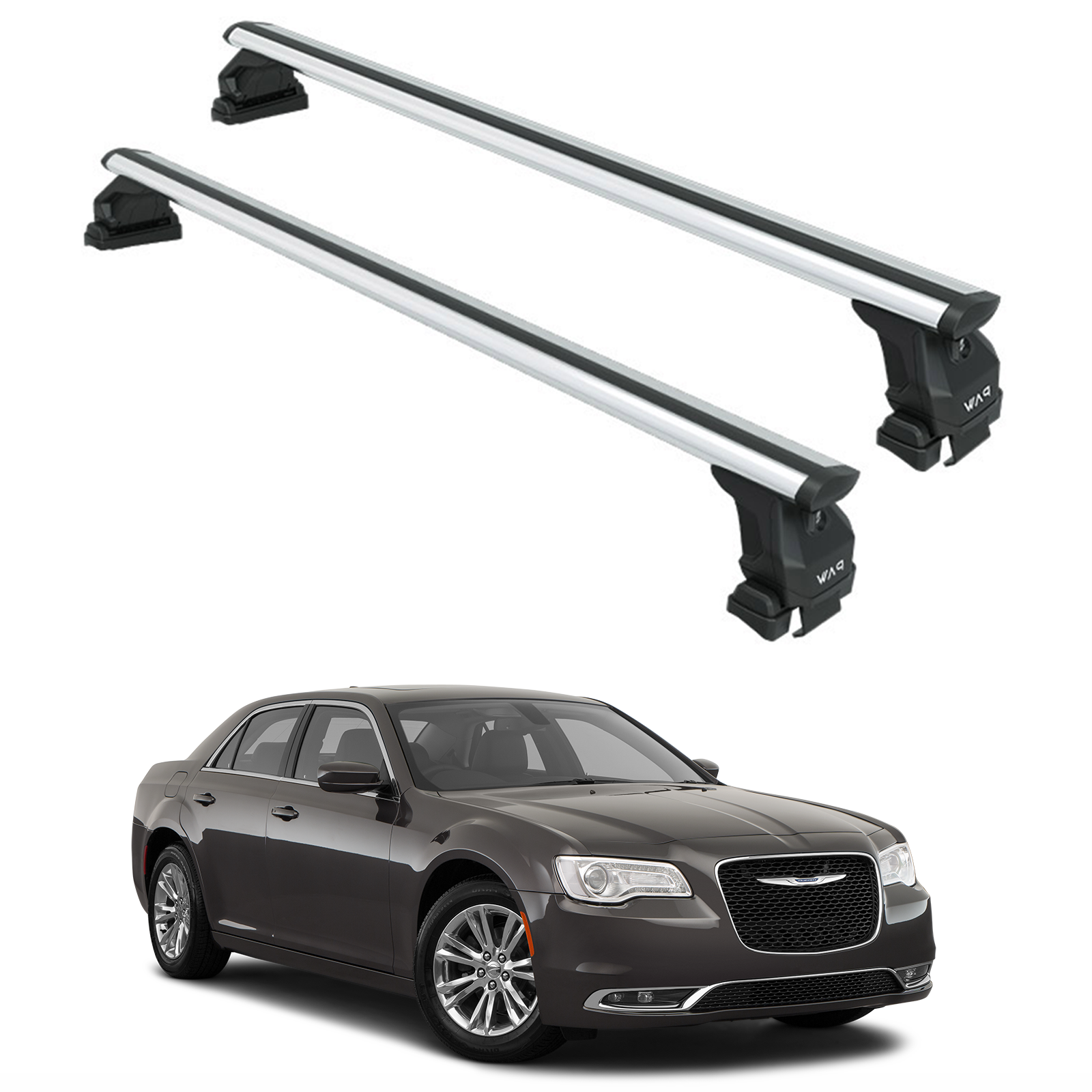For Chrysler 300 2013-2023 Roof Rack System, Aluminium Cross Bar, Lockable, Silver