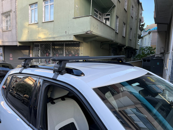 Kompatibel mit Honda Civic 5-tr Sedan Fahrzeugen 2010–2017 mit normalem Dachträger in schwarzer Farbe