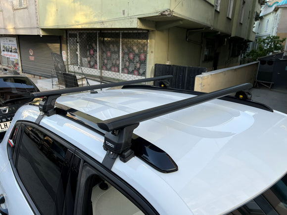 Kompatibel mit Honda Civic 5-tr Sedan Fahrzeugen 2010–2017 mit normalem Dachträger in schwarzer Farbe
