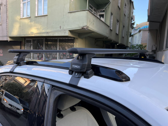 Kompatibel mit Honda Civic 5-tr Sedan Fahrzeugen 2010–2017 mit normalem Dachträger in schwarzer Farbe
