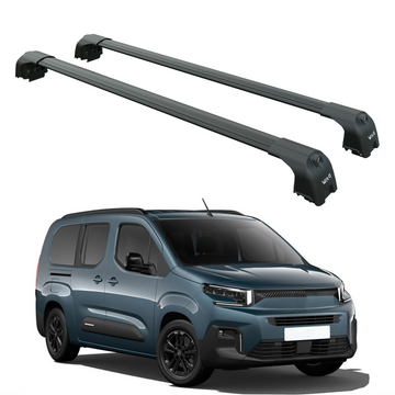 For Citroen Berlingo 2023-2025 Roof Rack System, Aluminum Cross Bar, Flush Rail, Black