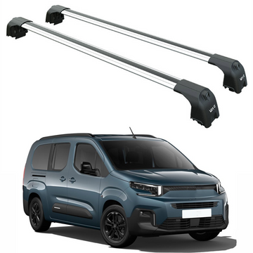 For Citroen Berlingo 2023-2025 Roof Rack System, Aluminum Cross Bar, Flush Rail, Silver