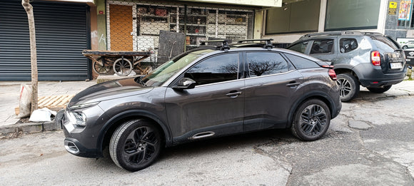 444. Für Dachträgersystem, Aluminium-Querstange, Metallhalterung, normales Dach, Silber