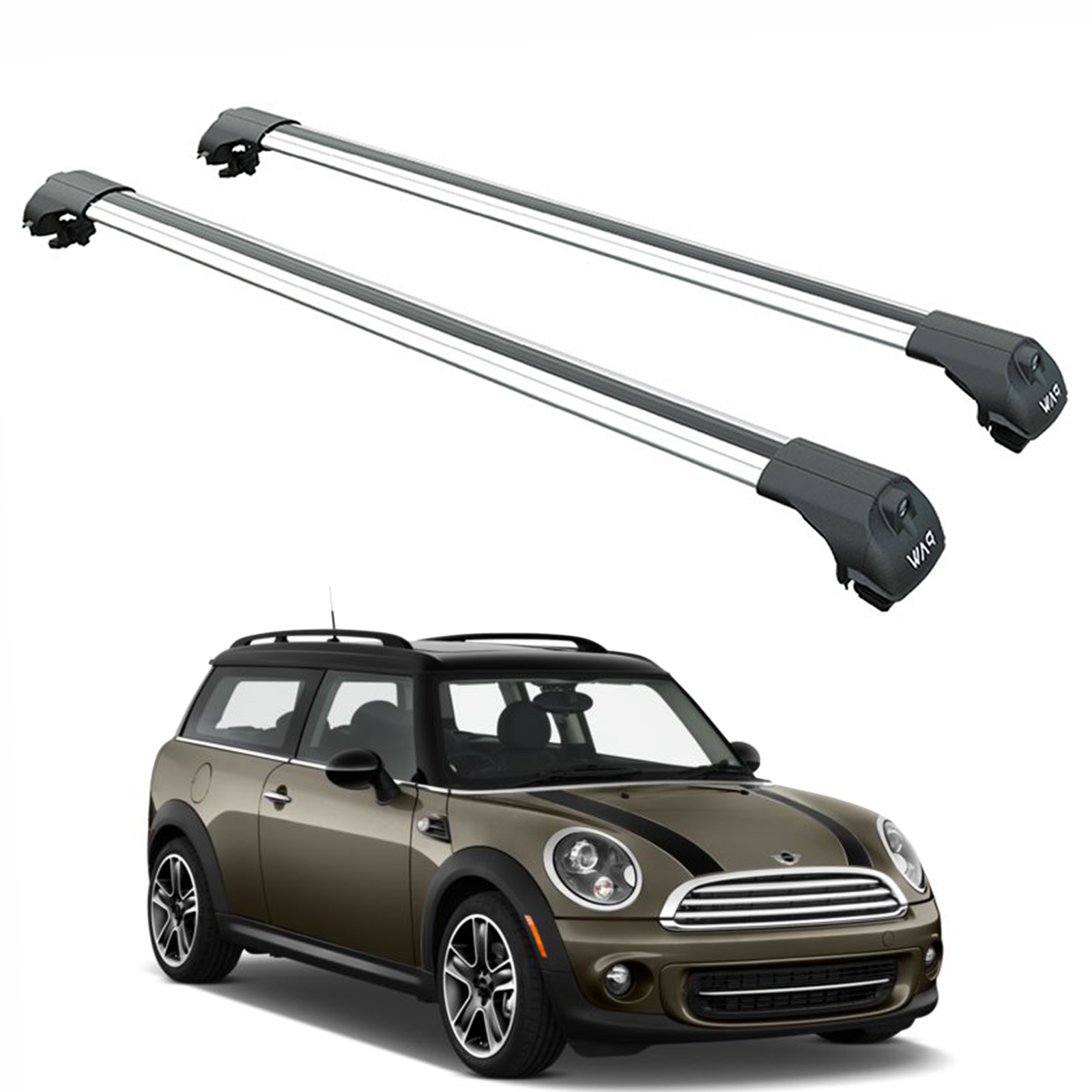 Für Mini Countryman F60 2017-Up Dachträgersystem Träger Querstangen Aluminium abschließbar Hochwertige Metallhalterung Silber
