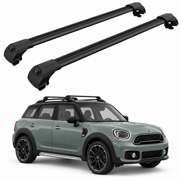 For MINI Countryman 2nd Gen F60 2017-2023 Roof Rack Cross Bars Raised Rail Black