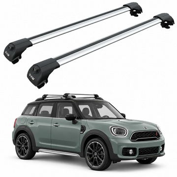 For MINI Countryman 2nd Gen F60 2017-2023 Roof Rack Cross Bars Raised Rail Silver