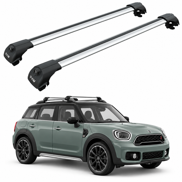 For MINI Countryman 2nd Gen F60 2017-2023 Roof Rack Cross Bars Raised Rail Silver