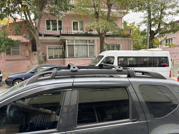 Für Dacia Duster 2014–2017 Dachträgersystem, Aluminium-Querstange, Metallhalterung, abschließbar, Schwarz