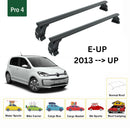 For Volkswagen E-UP 2013-2019 Roof Rack Cross Bar Normal Roof Alu Black-2